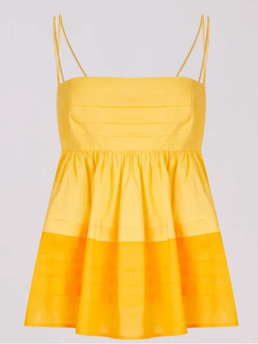 STAUD Bright Yellow Spaghetti Strap Tiered Top - Picture 2 of 6